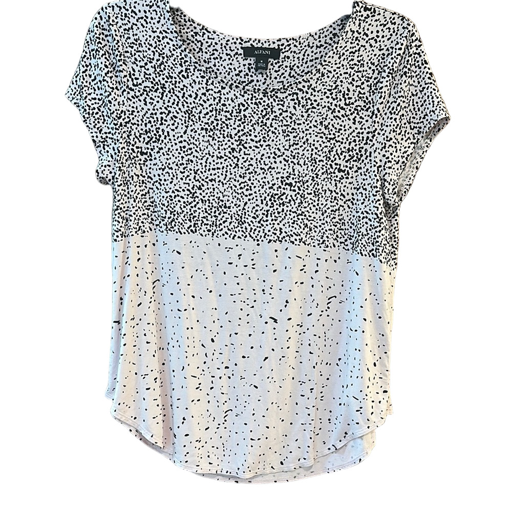 Women's Black and White Speckled Top - Picture 3 of 5